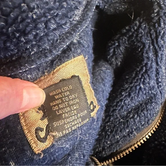 Vintage Marc Tetro Canada Tag Huskies Navy Fleece Wool Jacket Size XL - Picture 11 of 11